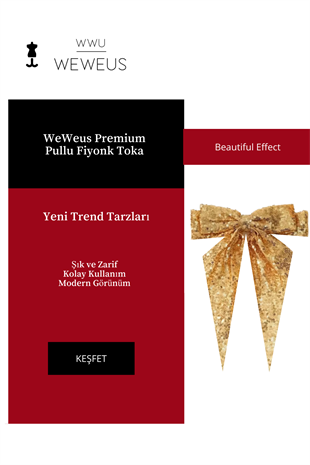 WeWeus Kadın Gold Sarı Pullu Fiyonk Toka