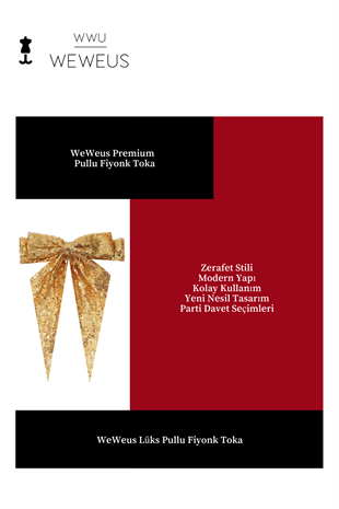 WeWeus Kadın Gold Sarı Pullu Fiyonk Toka