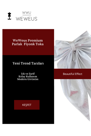 WeWeus Kadın Gri Parlak Fiyonk Toka