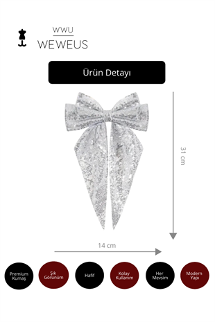 WeWeus Kadın Gri Pullu Fiyonk Toka