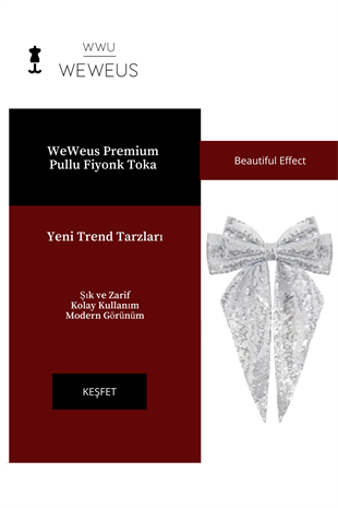 WeWeus Kadın Gri Pullu Fiyonk Toka