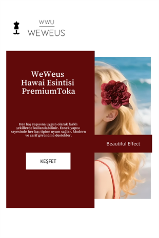 WeWeus Kadın Hawai Stili Bordo Çiçek Premium Toka