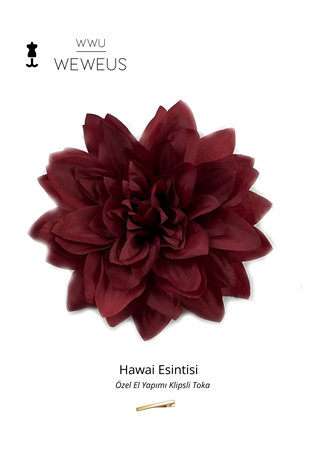 WeWeus Kadın Hawai Stili Bordo Şık Çiçek Premium Toka