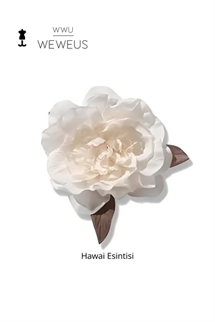 WeWeus Kadın Hawai Stili Kırık Beyaz Çiçek Premium Toka
