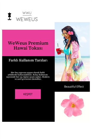 WeWeus Kadın Hawai Stili Pembe Çiçek Premium Toka