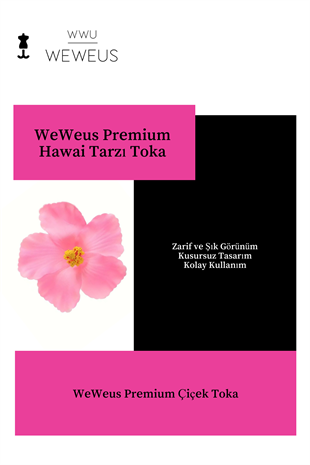 WeWeus Kadın Hawai Stili Pembe Çiçek Premium Toka