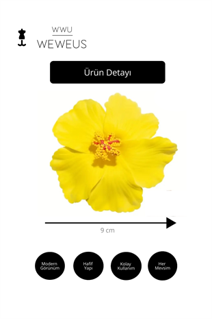 WeWeus Kadın Hawai Stili Sarı Çiçek Premium Toka