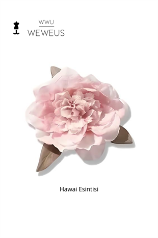 WeWeus Kadın Hawai Stili Toz Pembe Çiçek Premium Toka