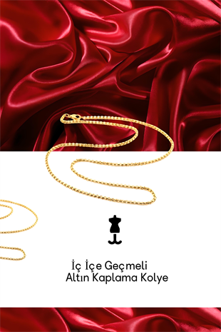 WeWeus Kadın İç İçe Geçmeli Asansör Altın Kaplama Kolye