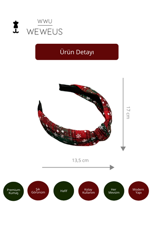 WeWeus Kadın Kırmızı Kar Taneli Lüks Yeni Yıl Taç