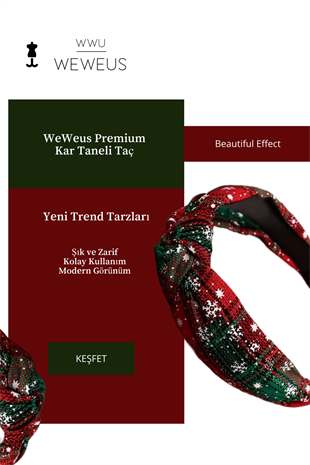 WeWeus Kadın Kırmızı Kar Taneli Lüks Yeni Yıl Taç