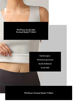 WeWeus Kadın Lüks Gri Termal İçlik Askılı Atlet Body Tişört