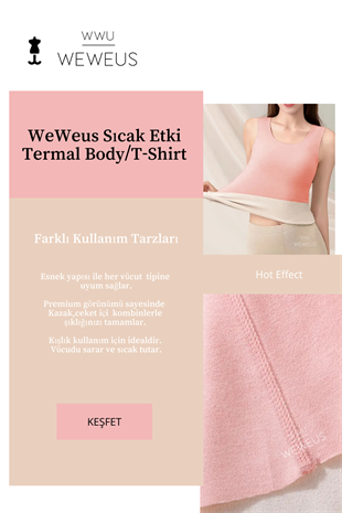 WeWeus Kadın Lüks Pembe Termal İçlik Askılı Atlet Body Tişört