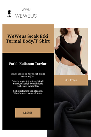 WeWeus Kadın Lüks Siyah Termal İçlik Askılı Atlet Body Tişört