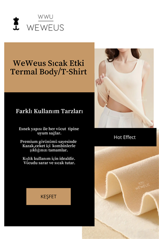 WeWeus Kadın Lüks Ten Rengi Termal İçlik Askılı Atlet Body Tişört