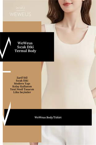 WeWeus Kadın Lüks Ten Rengi Termal İçlik Askılı Atlet Body Tişört