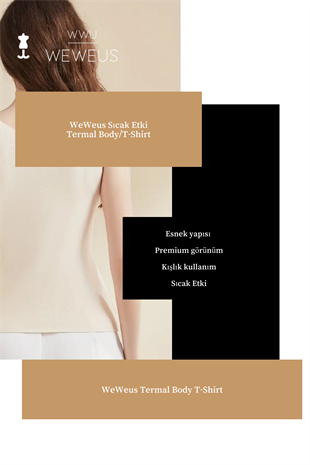 WeWeus Kadın Lüks Ten Rengi Termal İçlik Askılı Atlet Body Tişört