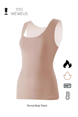 WeWeus Kadın Lüks Vizon Bakır Termal İçlik Askılı Atlet Body Tişört