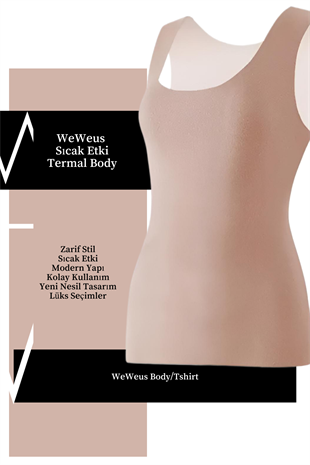 WeWeus Kadın Lüks Vizon Bakır Termal İçlik Askılı Atlet Body Tişört