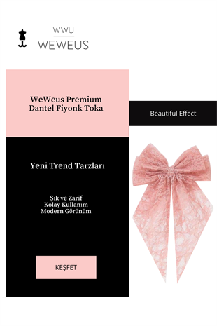 WeWeus Kadın Pembe Dantel Fiyonk Toka
