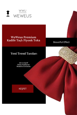 WeWeus Kadın Premium Bordo Taşlı Fiyonk Toka
