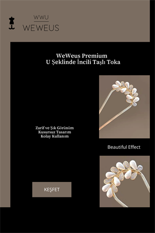 WeWeus Kadın Premium İncili Taşlı Topuz Tokası