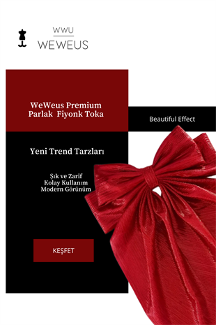 WeWeus Kadın Premium Kırmızı Parlak Fiyonk Toka