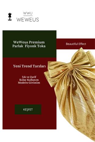 WeWeus Kadın Premium Sarı Gold Parlak Fiyonk Toka