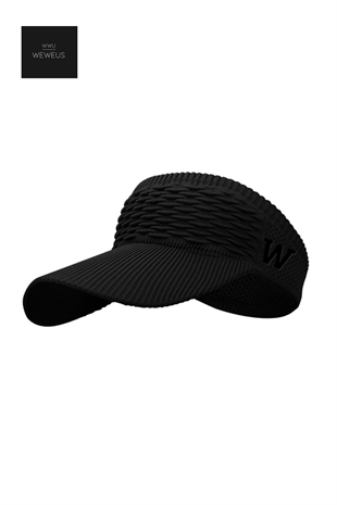 WeWeus Kadın Siyah W Nakışlı Uv Korumalı Tenis Golf Vizör Yazlık Şapka