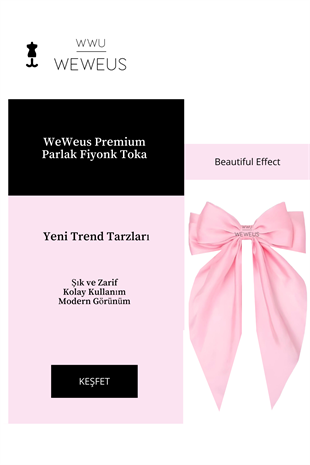WeWeus Kadın Toz Pembe Parlak Fiyonk Kurdela Uzun Lüks Toka