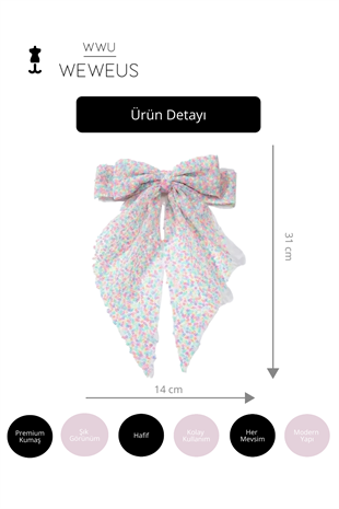 WeWeus Kadın Toz Pembe Pullu Fiyonk Toka