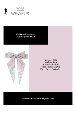 WeWeus Kadın Toz Pembe Pullu Fiyonk Toka