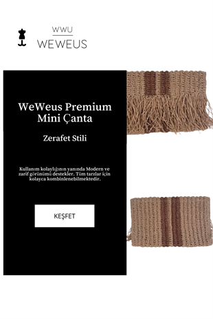 WeWeus Kadın Vizon Renk El  Yapımı Hasır Çanta