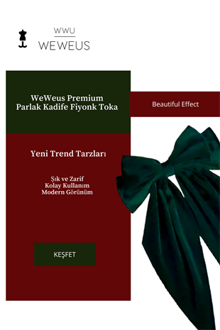 WeWeus Kadın Yeşil Parlak Kadife Fiyonk Toka