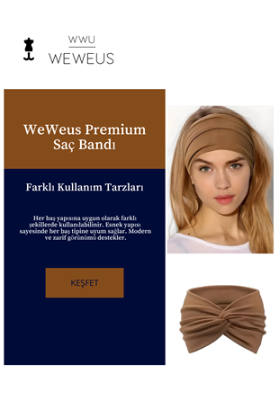 WeWeus Kahve Düz Premium Kadın Saç Bandı