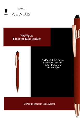 WeWeus Kırmızı Düz Geçmeli Tasarım Lüks Tükenmez Kalem