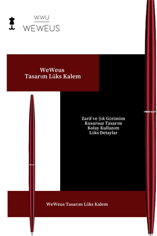 WeWeus Kırmızı Düz İnce Tasarım Lüks Tükenmez Kalem