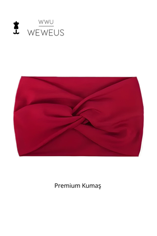 WeWeus Kırmızı Düz Premium  Kadın Saç Bandı