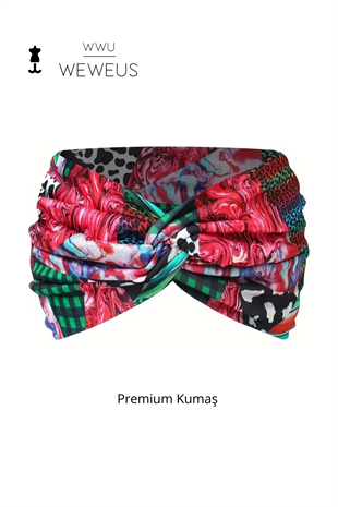 WeWeus Kırmızı İnek Desen PremiumKadın Saç Bandı
