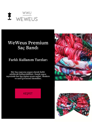 WeWeus Kırmızı İnek Desen PremiumKadın Saç Bandı