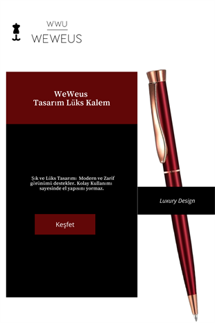 WeWeus Kırmızı Oval Rose Geçmeli Tasarım Lüks Tükenmez Kalem