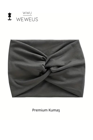 WeWeus Koyu Gri Füme Premium Kadın Saç Bandı
