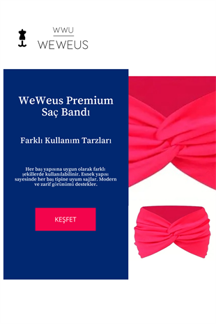 WeWeus Koyu Pembe Düz Premium Kadın Saç Bandı