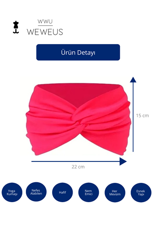 WeWeus Koyu Pembe Düz Premium Kadın Saç Bandı