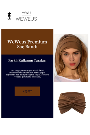 WeWeus KoyuKahve Düz Premium Kadın Saç Bandı