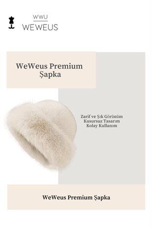 WeWeus Krem Bej Tüylü Kürk Görünümlü Kışlık Premium Kadın Şapka