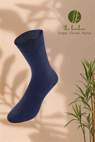 Weweus Lacivert Doğal Süper İnce Bambu Lüks Erkek Çorap 269L