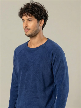 Weweus Lacivert Havlu Kumaş Sweatshirt 240