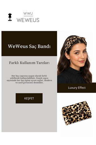 WeWeus Leopar Premium Kadın Bohem Saç Bandı