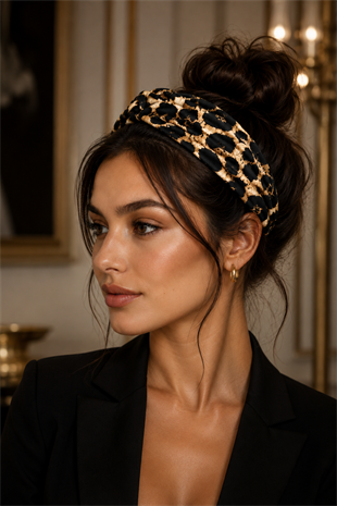 WeWeus Leopar Premium Kadın Dar Saç Bandı